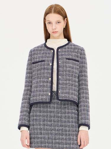 Ivy Tweed Quilted Textured Jacket (SAJK36461GR) - Sisley - Modalova