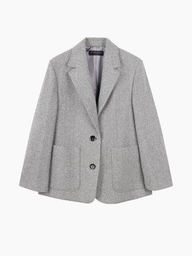 Herringbone Wool Single Tailored Jacket (SAJK40461MG) - Sisley - Modalova