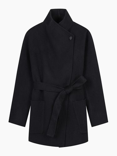 Shawl Collar Belted Wool-Cashmere Coat (SACT44461BK) - Sisley - Modalova