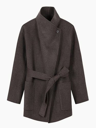 Shawl Collar Belted Wool Cashmere Coat (SACT44461MK) - Sisley - Modalova