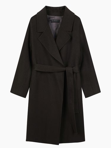 Belted Wool Tailored Collar Coat (SACT83461BR) - Sisley - Modalova