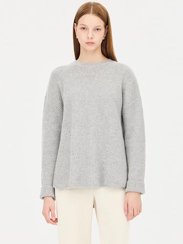 Roll-up Cashmere Blend Relaxed Pullover (SAKP34461GR) - Sisley - Modalova