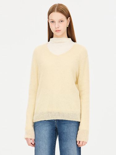 Cashmere V-Neck Relaxed Fit Knit (SAKP50461LY) - Sisley - Modalova