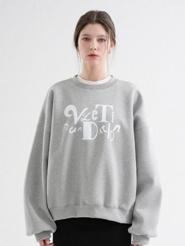 Fleece-lined Oversized Logo Sweatshirt [Gray] - VLETI - Modalova