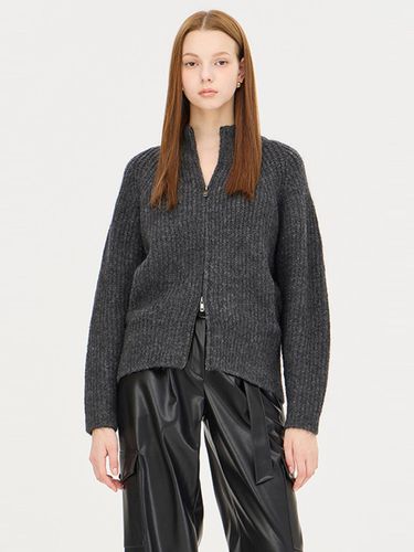 Mohair Blend Two-way Zip-up Raglan Cardigan (SAKC32461CG) - Sisley - Modalova