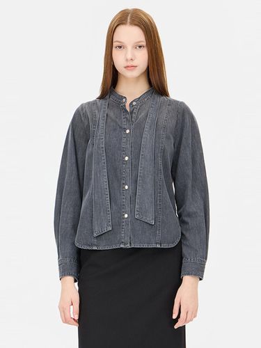 Tie Band Neck Cotton Blouse (SAWS35461GR) - Sisley - Modalova