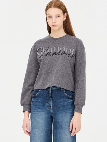 Grammar Print Long Sleeve Crop T-shirt [YELLOW] (SATS39461MG) - Sisley - Modalova