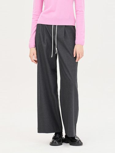 Color Block Wide Leg Waist Banding Pants (SAPT47461DG) - Sisley - Modalova