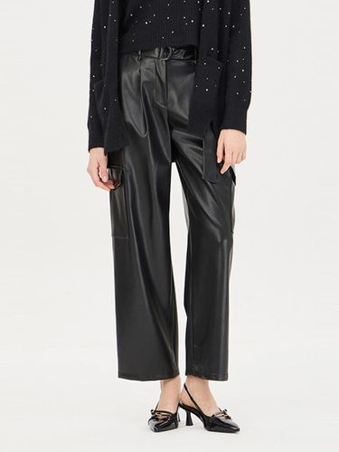 Shine Leather Belted Cargo Pants (SAPT40461BK) - Sisley - Modalova