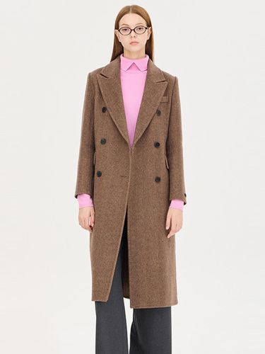 Herringbone Tailored Double Long Coat (SACT40461MW) - Sisley - Modalova