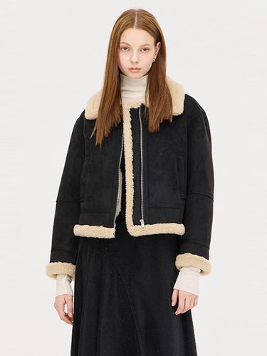 Neck Buckle Two-way Faux Mouton Jacket (SALE35461BK) - Sisley - Modalova