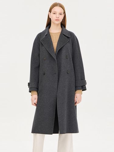 Trench Style Double Long Cashmere Blend Coat (SACT41461CG) - Sisley - Modalova