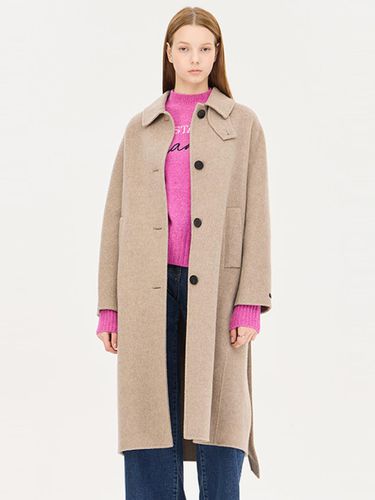 Single Belted Wool Blend Long Coat (SACT39461ME) - Sisley - Modalova