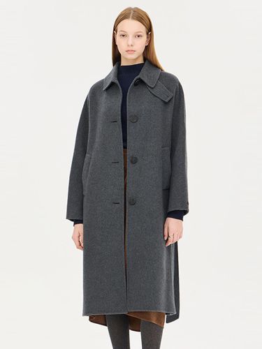 Single Belted Wool Blend Long Coat (SACT39461DT) - Sisley - Modalova