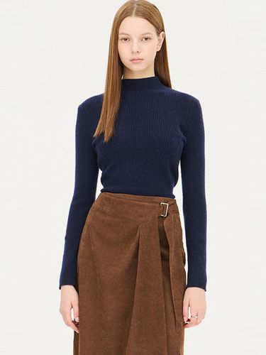 Semi-High Neck Wool Cashmere Ribbed Pullover (SAKP33461NY) - Sisley - Modalova