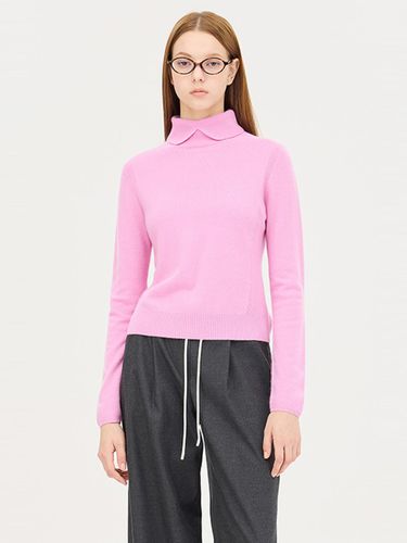 Cashmere High Neck Slit Knit Pullover (SAKP43461PK) - Sisley - Modalova