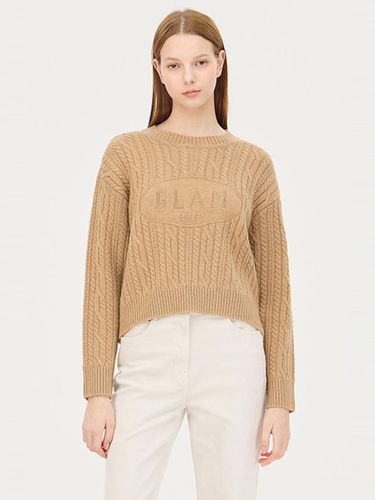 Yak Wool Blend Cable Knit Boxy Cropped Pullover (SAKP66461CA) - Sisley - Modalova