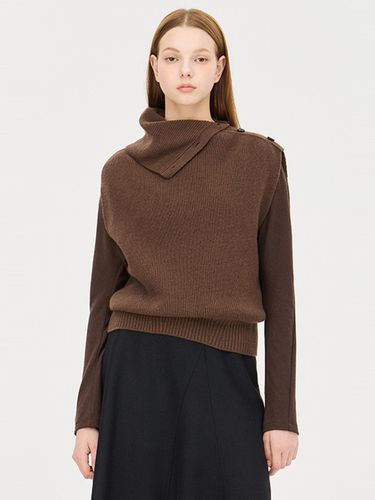 Wool Blend Ribbed Turtleneck Vest [Brown] (SAKP55461BR) - Sisley - Modalova