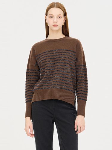 Metal Stripe Cashmere Wool Knit (SAKP67461BR) - Sisley - Modalova