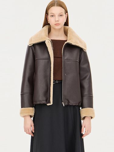 Collar Two-way Zip-up Mouton Jacket [BR] (SALE38461) - Sisley - Modalova