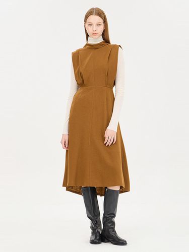 Sleeveless Wool Blend Fit and Flare Dress [Brown] (SAOP35461BR) - Sisley - Modalova