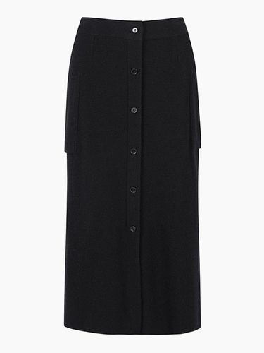 Button Point H-line Wool Knit Skirt (SAKS32461BK) - Sisley - Modalova