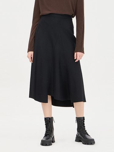 Fair Cut Wool Asymmetrical Flare Skirt [Black] (SASK37461BK) - Sisley - Modalova