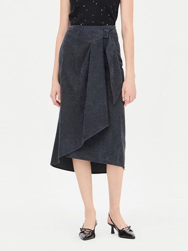 Corduroy Belted Wrap Skirt [Cashew] (SASK42461GR) - Sisley - Modalova