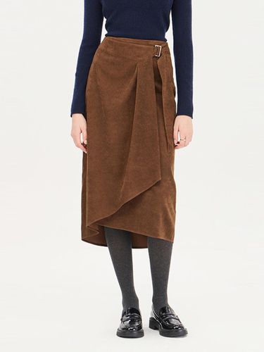 Corduroy Belted Wrap Skirt [Cashew] (SASK42461BR) - Sisley - Modalova