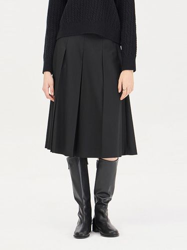 Banding Pleated Slim Belt Skirt [Black] (SASK43461BK) - Sisley - Modalova