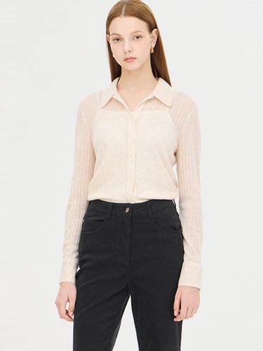 Striped Lace-like Jersey Blouse (SAWS34461BG) - Sisley - Modalova