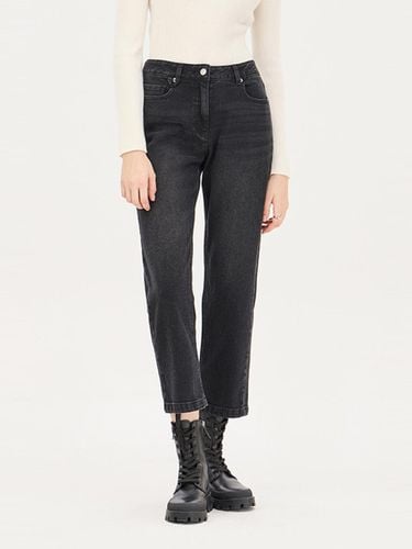 Fleece-lined Semi-baggy Elastic Ankle-length Denim Pants (SADP39461BK) - Sisley - Modalova