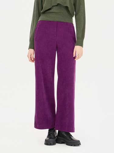 Corduroy Elastic Waist Wide Pants [Berry] (SAPT43461VO) - Sisley - Modalova