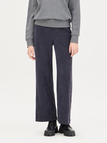 Corduroy Elastic Waist Wide Pants [Berry] (SAPT43461DG) - Sisley - Modalova