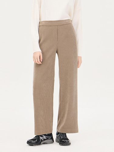 Corduroy Elastic Waist Wide Pants [Berry] (SAPT43461ED) - Sisley - Modalova