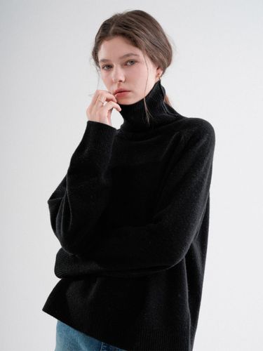Wool Premium Regular Fit Turtleneck Knit [Black] - VLETI - Modalova