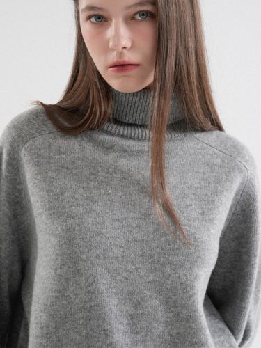 Wool Premium Regular Fit Turtleneck Sweater [Gray] - VLETI - Modalova