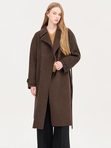 Trench Style Double Long Cashmere Wool Coat (SACT41461DW) - Sisley - Modalova