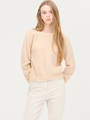 Alpaca Blend Twist V-neck Knit (SAKP62461BE) - Sisley - Modalova