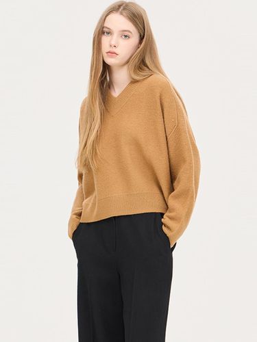 V-neck Raglan Wool Boxy Knit (SAKP46461CA) - Sisley - Modalova