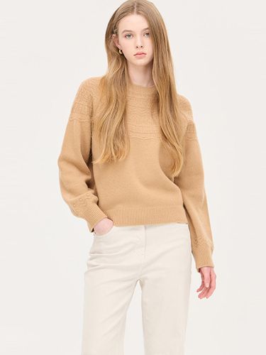 Wool Cashmere Nordic Pattern Raglan Sweater (SAKP45461BG) - Sisley - Modalova