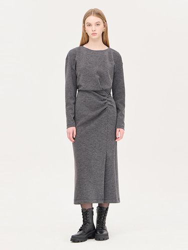 Jersey Asymmetrical Shirring Maxi Dress (SAOP34461DG) - Sisley - Modalova