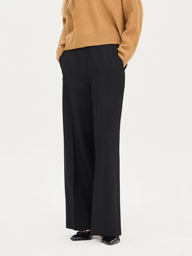 Wool Blend Wide Leg Pants (SAPT31461BK) - Sisley - Modalova