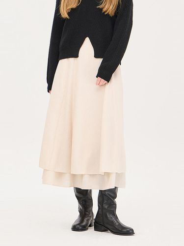 Tiered Double Layer Yoryu Chiffon Maxi Skirt (SASK32461BE) - Sisley - Modalova