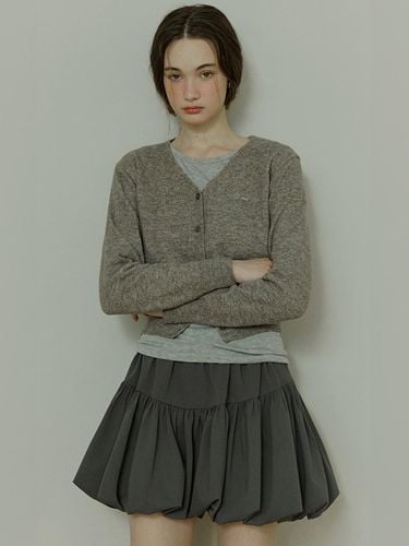 Wool Balloon Shirring Mini Skirt [] - ADAUL - Modalova