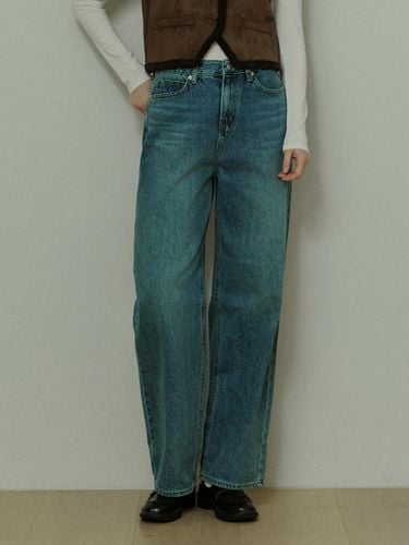 Deep Natural Semi-Wide Straight Denim Pants [] - ADAUL - Modalova