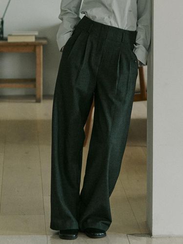 Martin Double Pintuck Wide-leg Slacks [] - ADAUL - Modalova