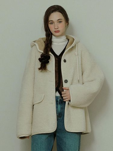 Rope Strap Fluffy Fur Suede Mustang Coat [WHITE] - ADAUL - Modalova