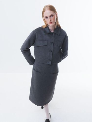 Front Pocket H-line Wool Blend Skirt [] - Emin & Paul - Modalova