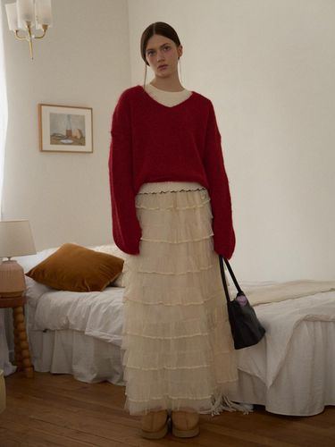 Wave Cancan Long Layered Skirt [] - leterie - Modalova